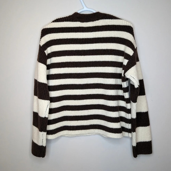 NWT Monki Brown & Cream Striped Knitted Sweater Women XS - Picture 2 of 10
